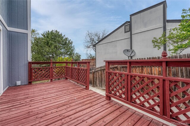 19140 E Milan Cir, Aurora, CO 80013 - wooden terrace featuring fence
