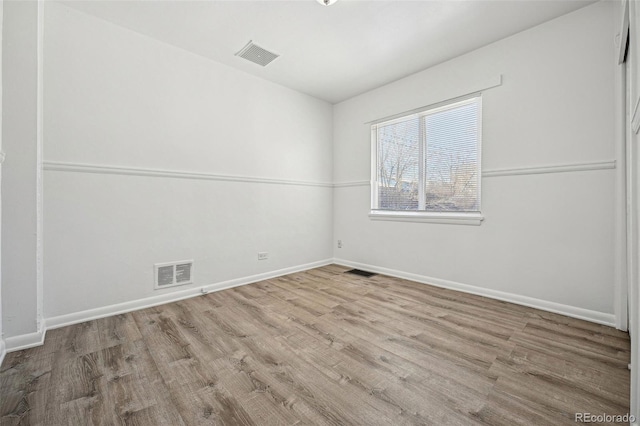 empty room featuring light wood-type flooring