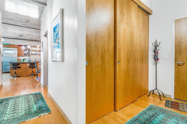 1401 Wewatta St Unit 806, Denver, CO 80202 - hallway with wood finished floors