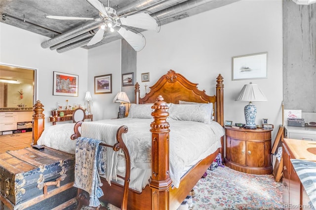 1401 Wewatta St Unit 806, Denver, CO 80202 - bedroom with a ceiling fan and connected bathroom