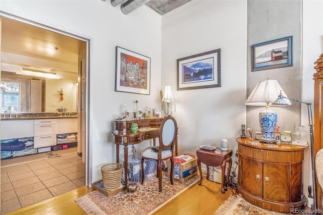 1401 Wewatta St Unit 806, Denver, CO 80202 - living area with wood finished floors