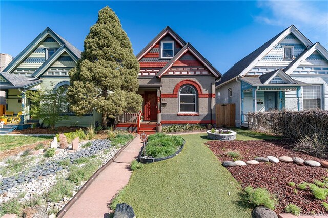 view of front of home with brick siding