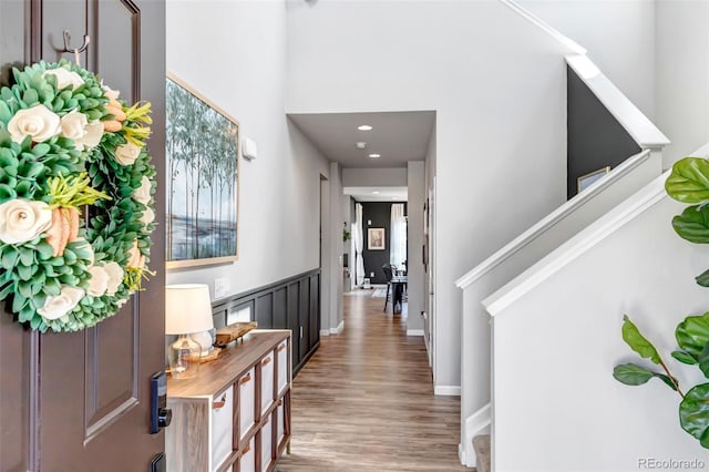 4840 Point Mesa St, Castle Rock, CO 80108 - foyer with wood finished floors and a high ceiling