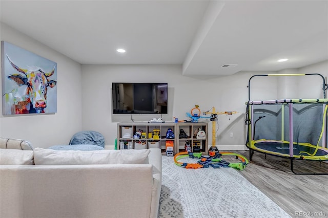4840 Point Mesa St, Castle Rock, CO 80108 - living area featuring wood finished floors, recessed lighting, and baseboards