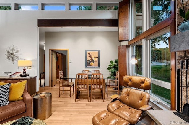 3 Twilight Dr, Wheat Ridge, CO 80215 - living room featuring light wood-style flooring and a high ceiling