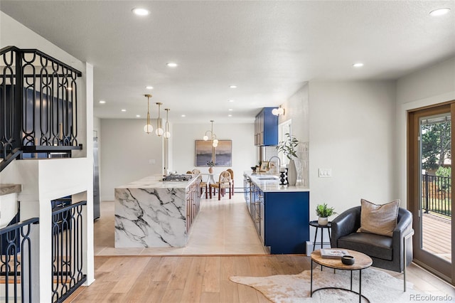 2289 Hiwan Dr, Evergreen, CO 80439 - living area featuring recessed lighting and light wood-style floors
