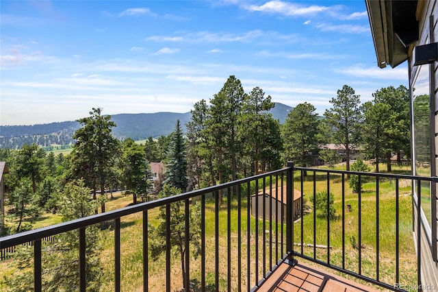 2289 Hiwan Dr, Evergreen, CO 80439 - balcony featuring a mountain view