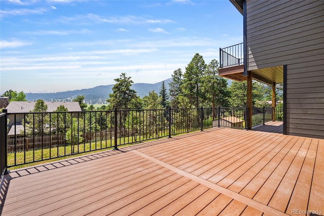 2289 Hiwan Dr, Evergreen, CO 80439 - wooden deck with a mountain view