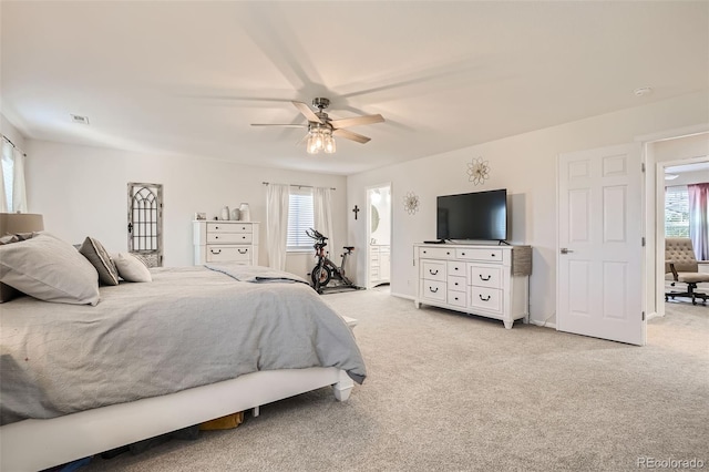 6187 Wescroft Ave, Castle Rock, CO 80104 - bedroom featuring light colored carpet and ceiling fan