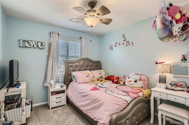 6187 Wescroft Ave, Castle Rock, CO 80104 - carpeted bedroom featuring baseboards and a ceiling fan