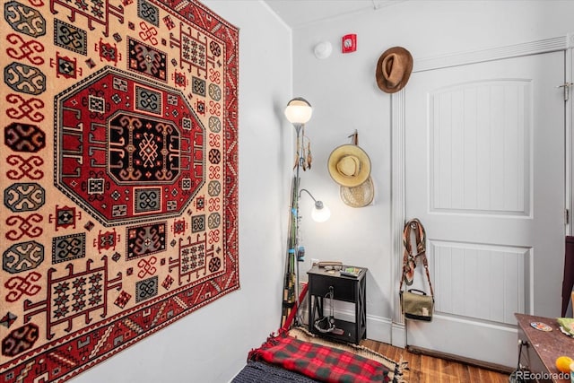 interior space with hardwood / wood-style flooring