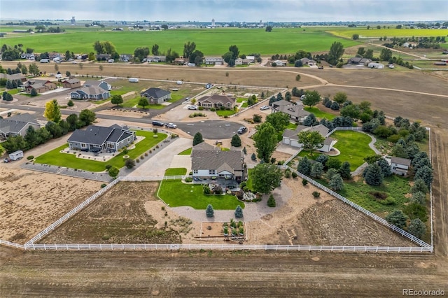 aerial view with a rural view