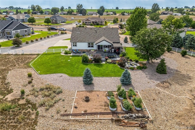 aerial view featuring a residential view