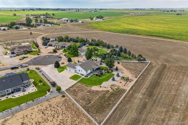 drone / aerial view with a rural view