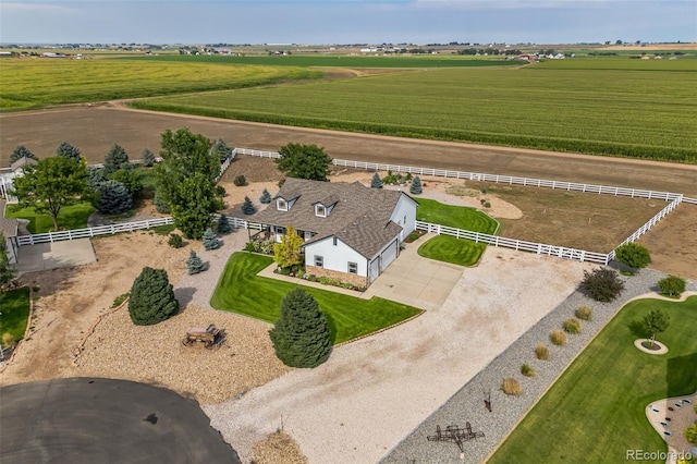 aerial view with a rural view