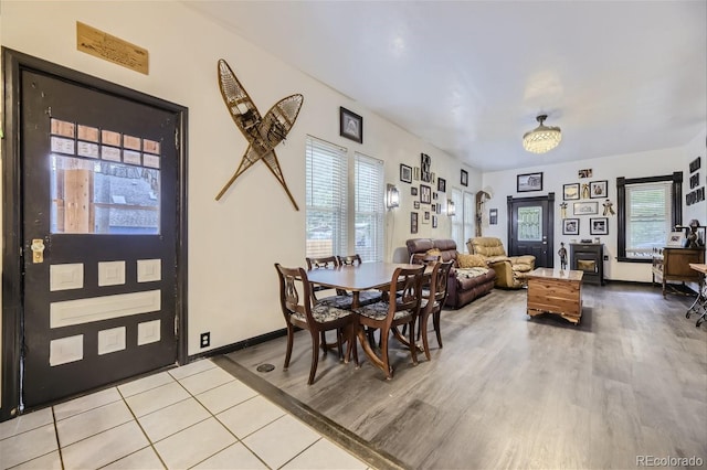 dining area featuring light hardwood / wood-style floors