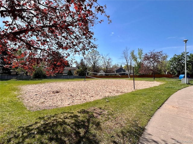view of community featuring volleyball court