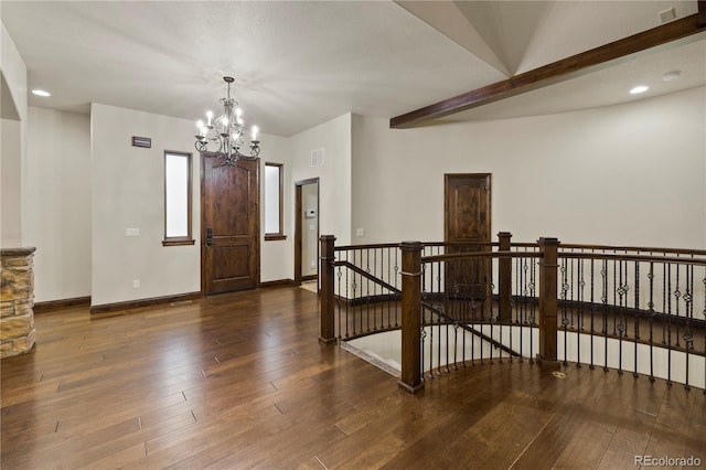 16104 Pole Pine Pt, Colorado Springs, CO 80908 - foyer featuring a chandelier, hardwood / wood-style flooring, and recessed lighting