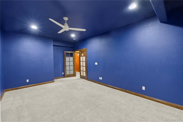 16104 Pole Pine Pt, Colorado Springs, CO 80908 - carpeted empty room with a ceiling fan and recessed lighting