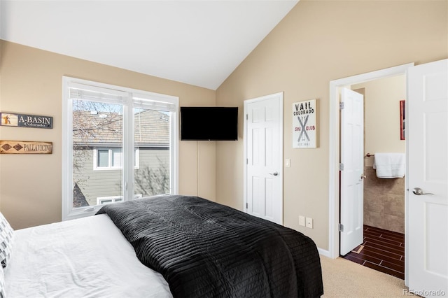 bedroom with vaulted ceiling