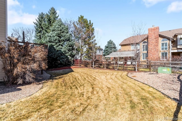 view of yard featuring fence