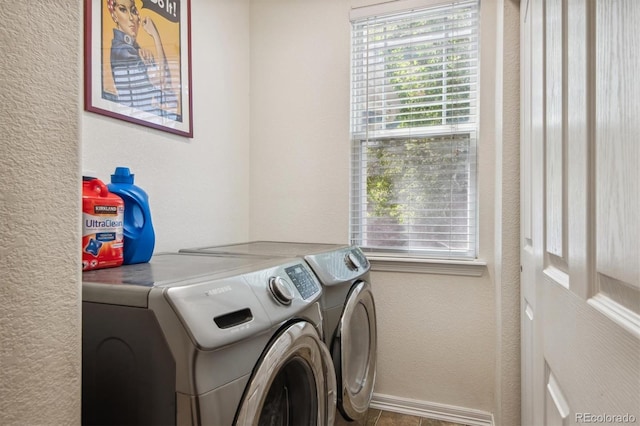 washroom featuring separate washer and dryer