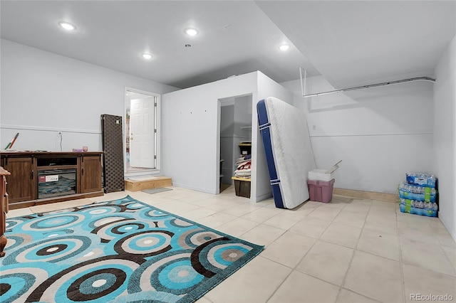 interior space with light tile patterned floors