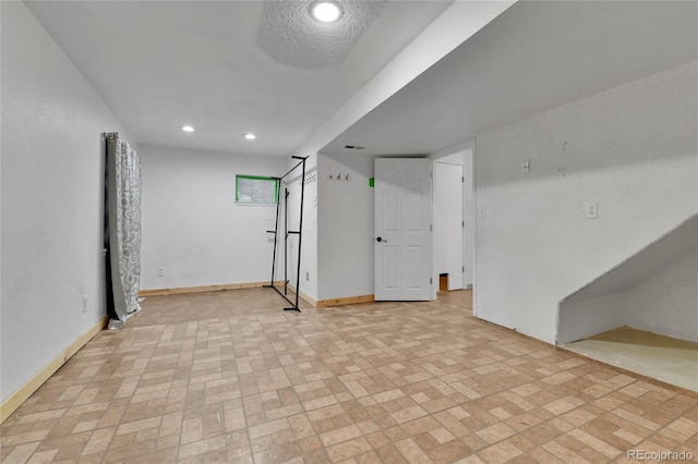 21455 E 44th Ave, Denver, CO 80249 - finished basement featuring recessed lighting, baseboards, and brick patterned floor