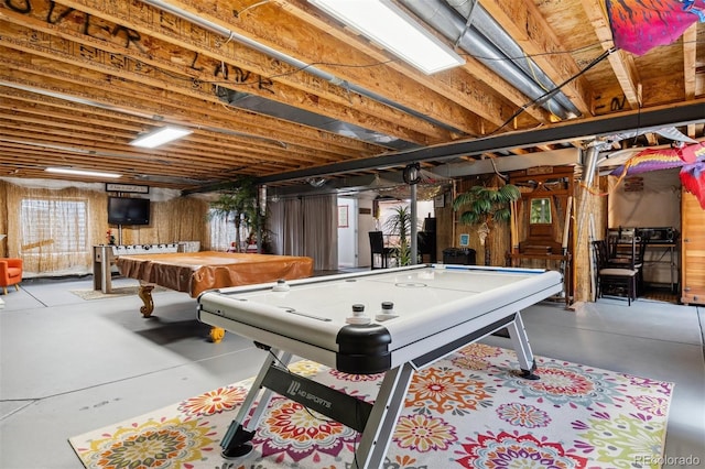 4293 Clover Ln, Brighton, CO 80601 - playroom with pool table and finished concrete floors
