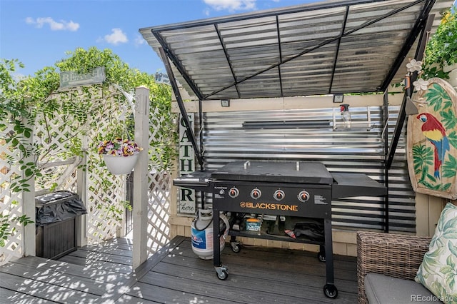 4293 Clover Ln, Brighton, CO 80601 - wooden deck featuring area for grilling