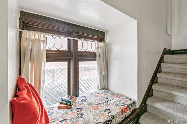 bedroom with a textured ceiling