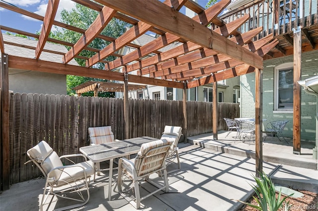 view of patio with a pergola