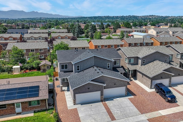 bird's eye view featuring a mountain view