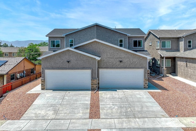 view of front of property featuring a mountain view