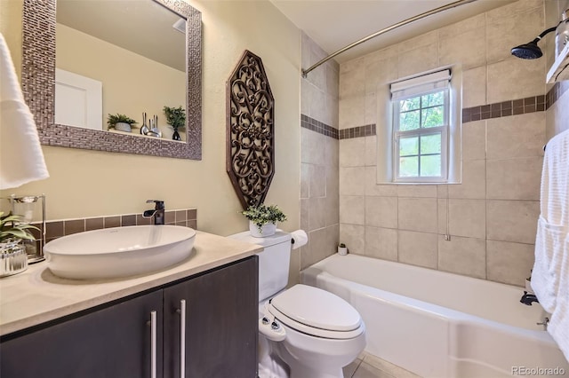 1292 Kearney St, Denver, CO 80220 - full bath featuring vanity, toilet, and tub / shower combination