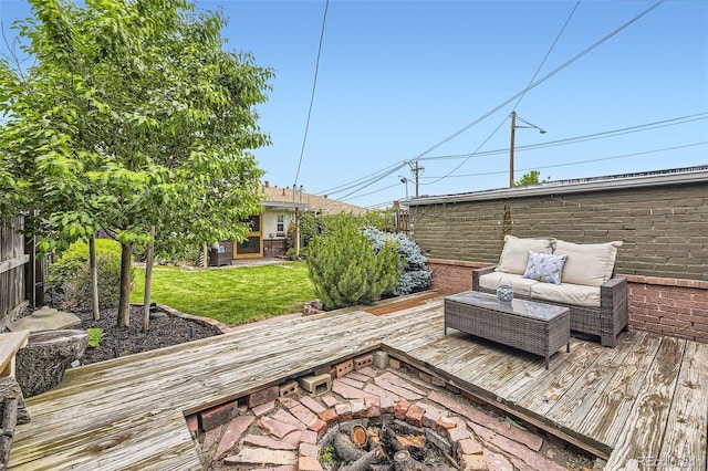 1292 Kearney St, Denver, CO 80220 - deck featuring a fire pit