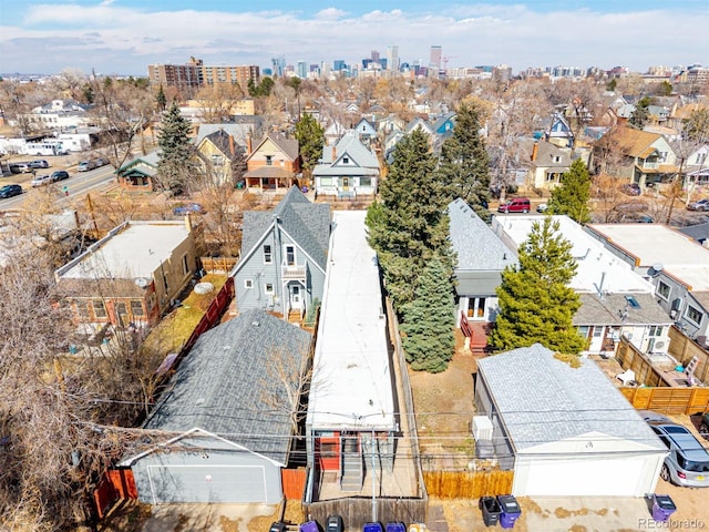 aerial view with a residential view