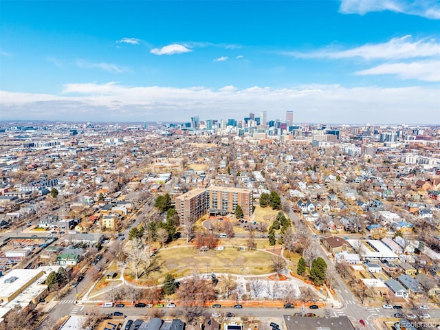 birds eye view of property featuring a view of city