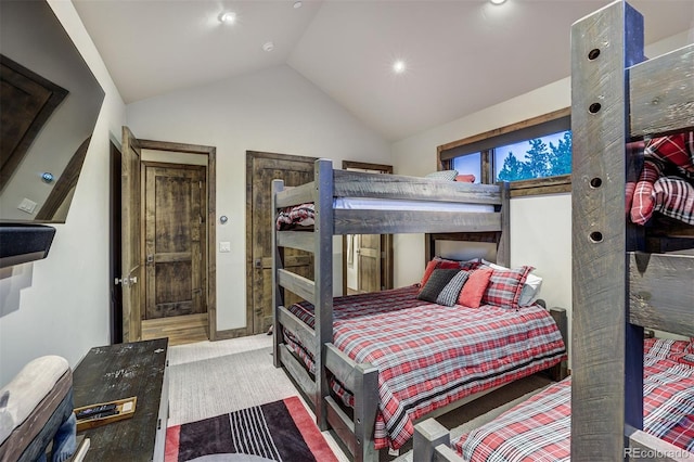 141 Sawmill Run Dr, Breckenridge, CO 80424 - bedroom featuring lofted ceiling