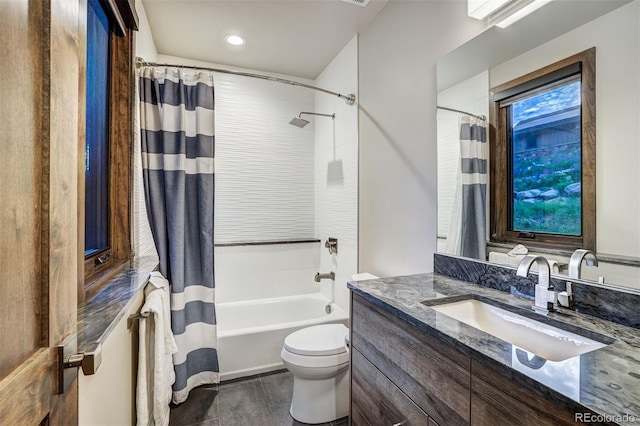 141 Sawmill Run Dr, Breckenridge, CO 80424 - bathroom featuring shower / bath combo, vanity, and recessed lighting