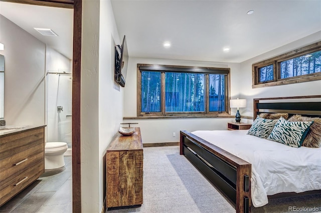 141 Sawmill Run Dr, Breckenridge, CO 80424 - bedroom featuring recessed lighting and ensuite bath