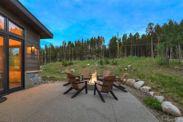 141 Sawmill Run Dr, Breckenridge, CO 80424 - view of patio / terrace with an outdoor fire pit