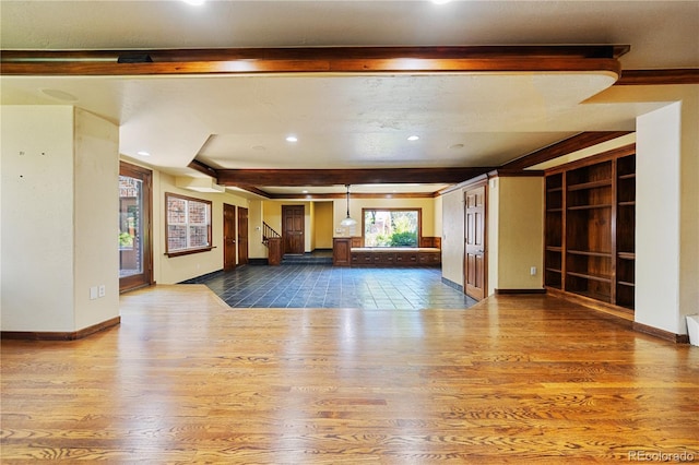 850 E Radcliff Ave, Cherry Hills Village, CO 80113 - unfurnished living room featuring wood finished floors, recessed lighting, and built in features