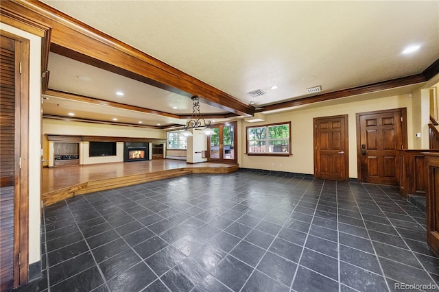850 E Radcliff Ave, Cherry Hills Village, CO 80113 - unfurnished living room featuring beam ceiling and recessed lighting