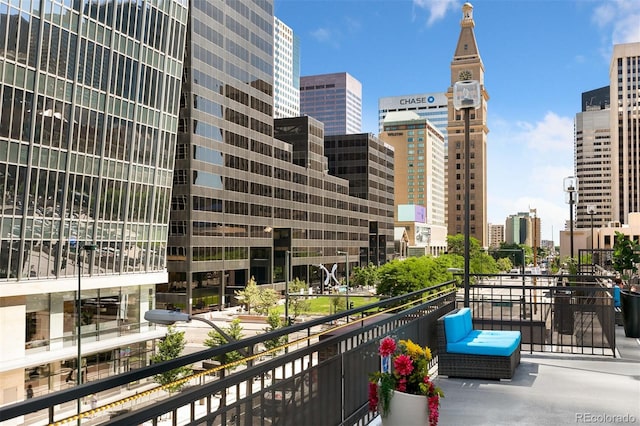 balcony with a city view