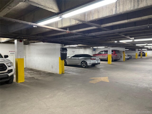 view of parking garage