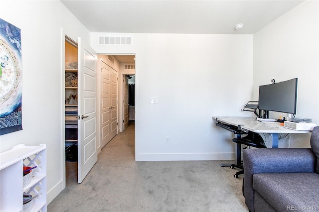 8361 Parkland St, Broomfield, CO 80021 - home office with baseboards, carpet flooring, and visible vents