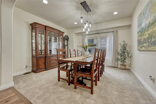 13190 Stone Peaks Way, Peyton, CO 80831 - carpeted dining space with baseboards and recessed lighting