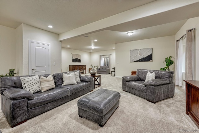 13190 Stone Peaks Way, Peyton, CO 80831 - living room with light colored carpet and recessed lighting
