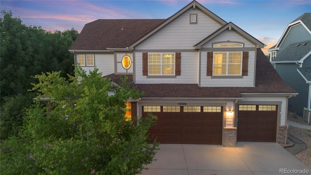 view of front of house featuring a garage